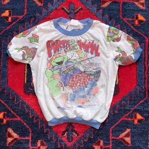 Vintage 1990 Teenage Mutant Ninja Turtles Party Animal AOP Kids Sweatshirt